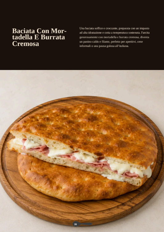 Baciata con mortadella e burrata cremosa