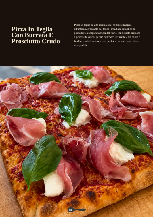 Pizza in teglia con burrata e prosciutto crudo